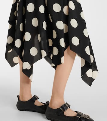 Lace-trimmed polka-dot midi dress | Junya Watanabe