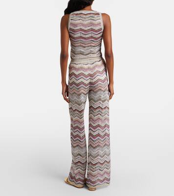 Zigzag lamé wide-leg pants | Missoni