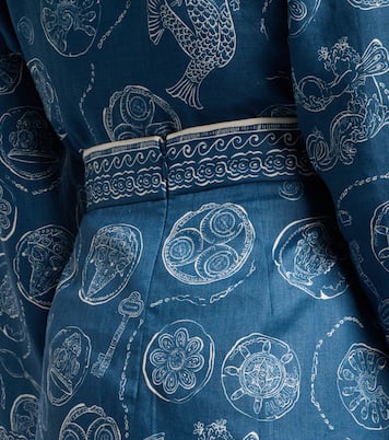 Lucky printed linen miniskirt | Alémais