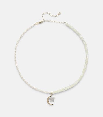Half Moon 14kt gold choker with diamonds | Sydney Evan