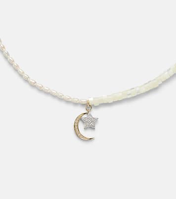 Half Moon 14kt gold choker with diamonds | Sydney Evan