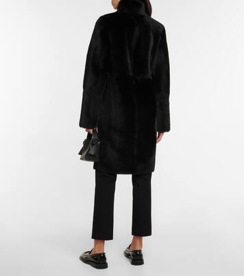 Britanny reversible leather and shearling coat | Joseph