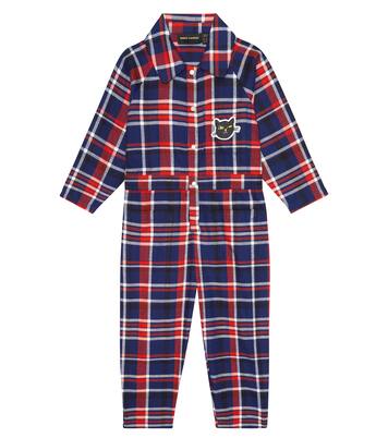 Checked cotton flannel jumpsuit | Mini Rodini