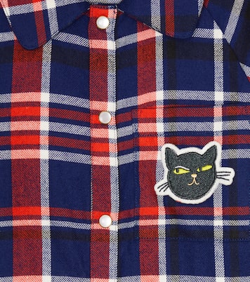 Checked cotton flannel jumpsuit | Mini Rodini