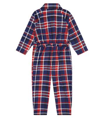 Checked cotton flannel jumpsuit | Mini Rodini