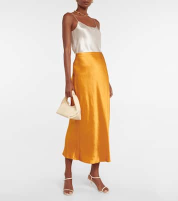 High-Rise-Slipskirt aus Satin | Vince