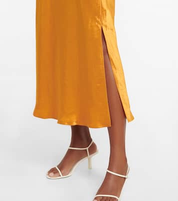 High-Rise-Slipskirt aus Satin | Vince