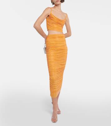 Cropped-Top mit Kristallen | Self-Portrait