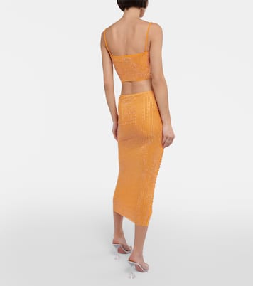 Cropped-Top mit Kristallen | Self-Portrait