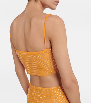 Cropped-Top mit Kristallen | Self-Portrait