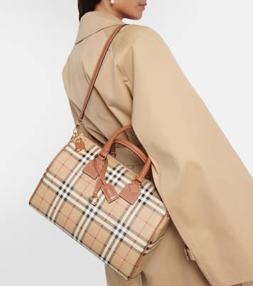 Burberry Check Medium canvas tote bag | Burberry