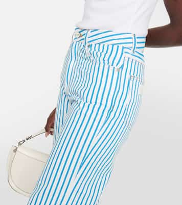Magny striped high-rise straight jeans | Ganni