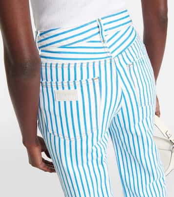 Magny striped high-rise straight jeans | Ganni