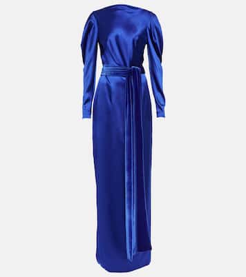 Robe longue en soie | Monique Lhuillier