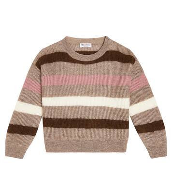 Mohair-blend striped sweater | Brunello Cucinelli Kids