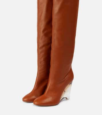 Leather knee-high boots | Alaïa