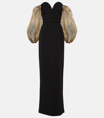 Off-shoulder crêpe gown | Safiyaa
