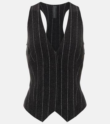 Chalk stripe racerback vest | Norma Kamali