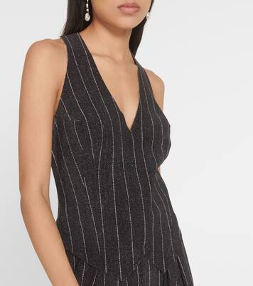 Chalk stripe racerback vest | Norma Kamali