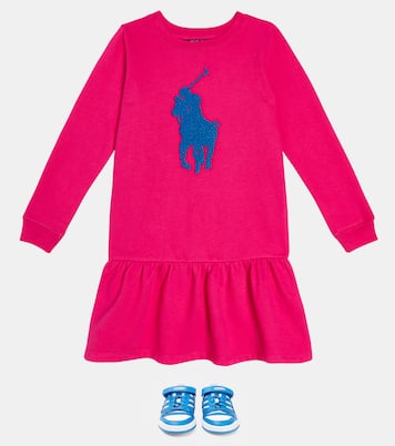 Logo embroidered cotton-blend dress | Polo Ralph Lauren Kids