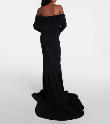 Bound off-shoulder draped gown | Entire Studios