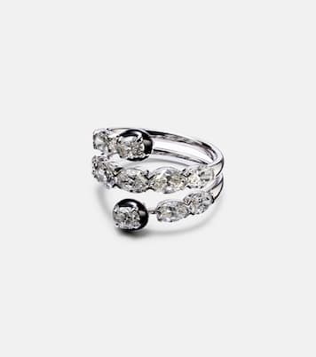 Ring aus 18kt Weißgold mit Emaille und Diamanten | Kamyen