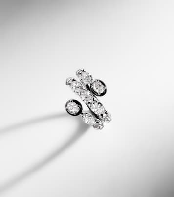 Ring aus 18kt Weißgold mit Emaille und Diamanten | Kamyen