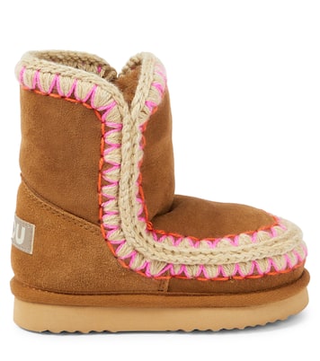 Shearling-lined suede ankle boots | Mou Kids