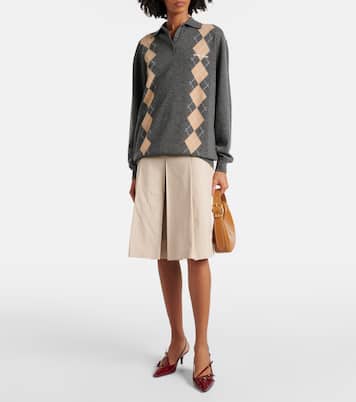 Pull Argyle en cachemire | Miu Miu