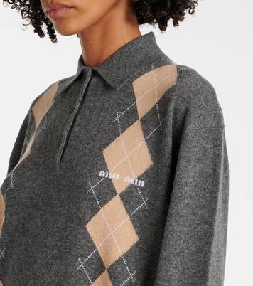 Pull Argyle en cachemire | Miu Miu
