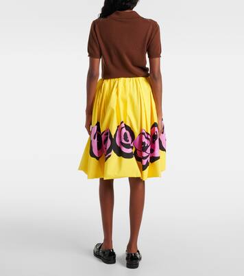 Midirock aus Popeline und Jersey | Miu Miu