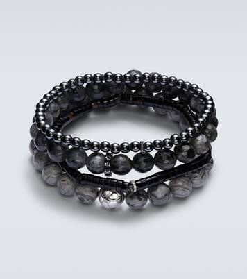 Set aus drei Armbändern mit 14kt Weißgold und Diamanten | Sydney Evan