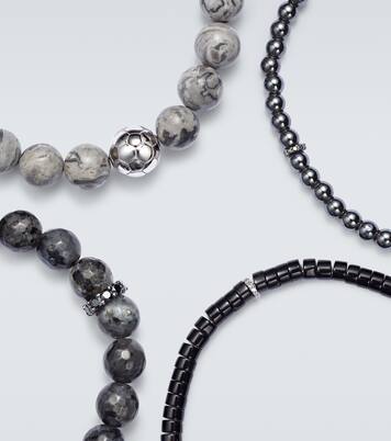 Set aus drei Armbändern mit 14kt Weißgold und Diamanten | Sydney Evan