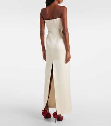 Floral-appliqué satin corset gown | Magda Butrym