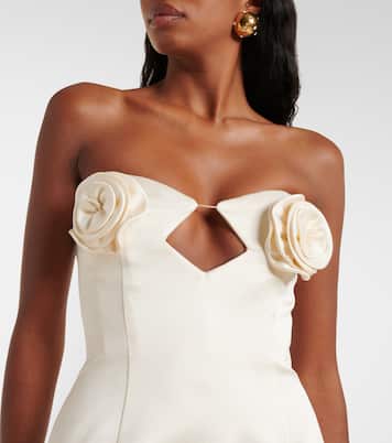 Floral-appliqué satin corset gown | Magda Butrym