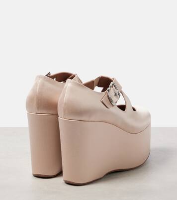 110 satin platform wedges | Alaïa