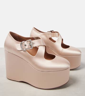 110 satin platform wedges | Alaïa