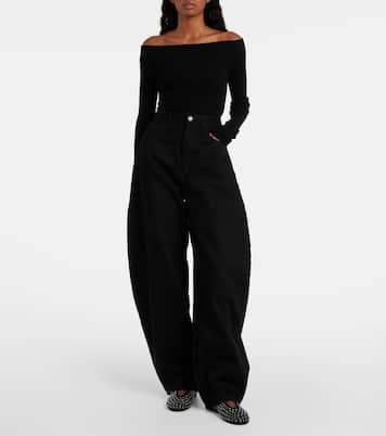 Ballerinas aus Veloursleder mit Kristallen | Alaïa