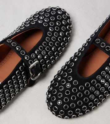 Ballerinas aus Veloursleder mit Kristallen | Alaïa