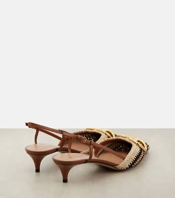 VLogo Signature 40 crochet slingback pumps | Valentino Garavani