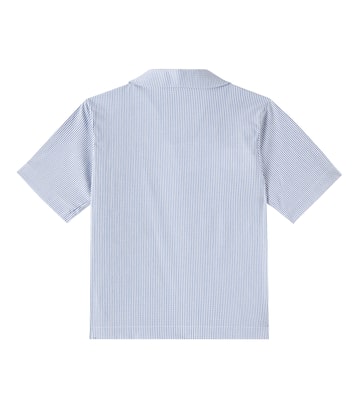 Logo pinstripe cotton-blend shirt | Balmain Kids