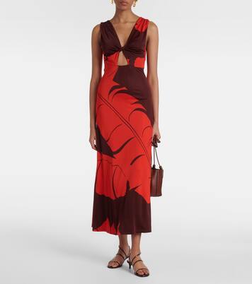 Abito lungo in jersey con stampa | Johanna Ortiz