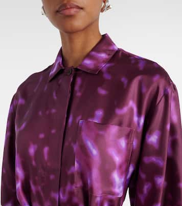 Abito chemisier in seta con stampa | Dries Van Noten