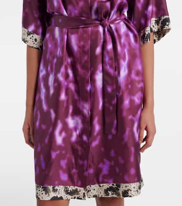 Abito chemisier in seta con stampa | Dries Van Noten