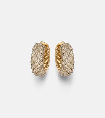 Orecchini Sculpted Cable in oro 18kt con diamanti | David Yurman
