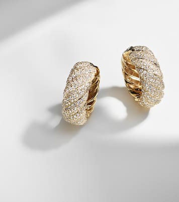 Orecchini Sculpted Cable in oro 18kt con diamanti | David Yurman