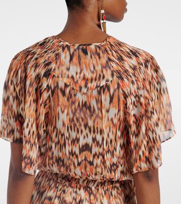 Bedrucktes Midikleid Odelia aus Seide | Isabel Marant