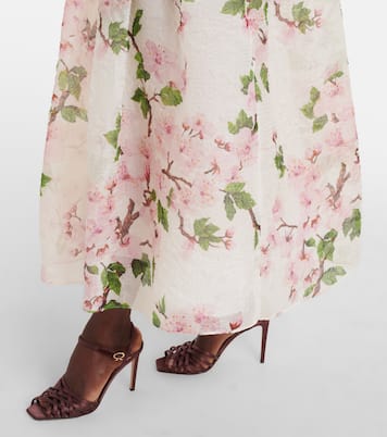 Floral silk-blend organza bustier dress | Oscar de la Renta