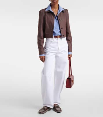 Gommino leather-trimmed tweed driving shoes | Tod's