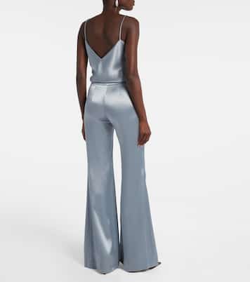 Weite High-Rise-Hose Julianne aus Satin | Galvan